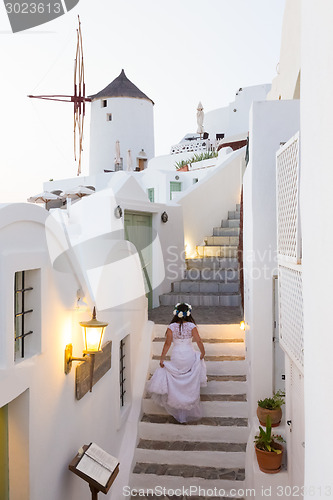 Image of Wedding in Oia village, Santorini island, Greece.