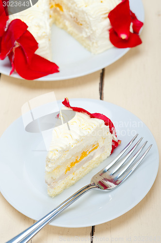 Image of whipped cream mango cake