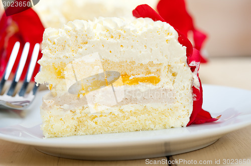 Image of whipped cream mango cake