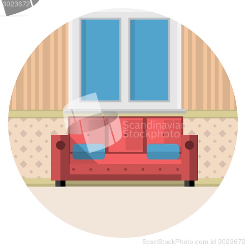Image of Flat vector icon for living room