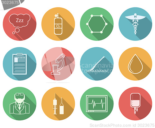 Image of Colored vector icons for anesthesiology