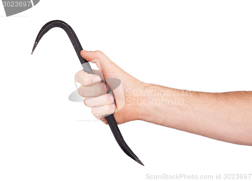 Image of Black crowbar isolated with clipping path