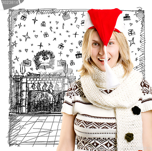 Image of Woman Waiting For Christmas