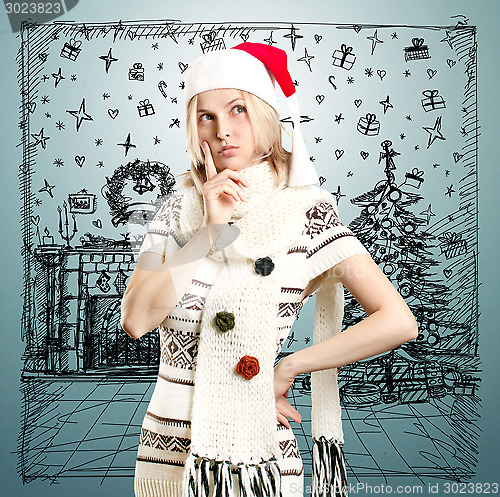 Image of Woman Waiting For Christmas