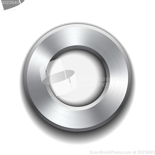 Image of Donut button template with metal texture.