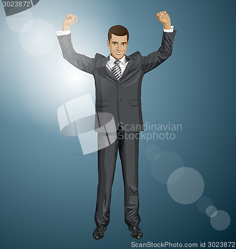 Image of Vector Businessman With Hands Up