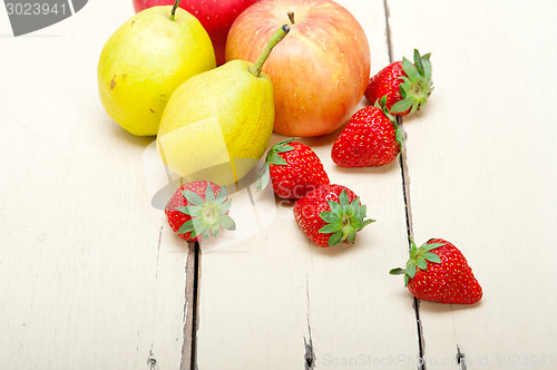 Image of fresh fruits apples pears and strawberrys