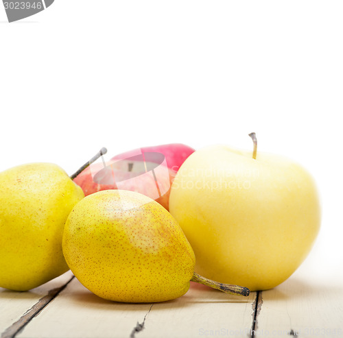 Image of fresh fruits apples and  pears