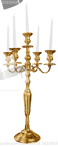 Image of Old golden candlestick