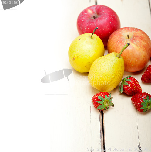 Image of fresh fruits apples pears and strawberrys