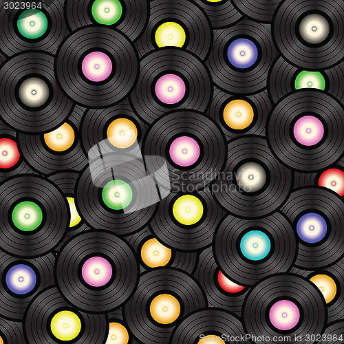 Image of Black vinyl record  background