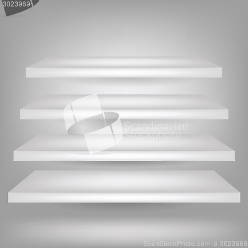 Image of Empty white shelves 
