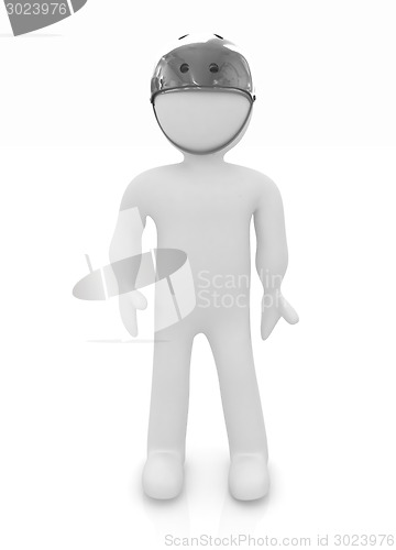 Image of 3d man in bicycle helmet 