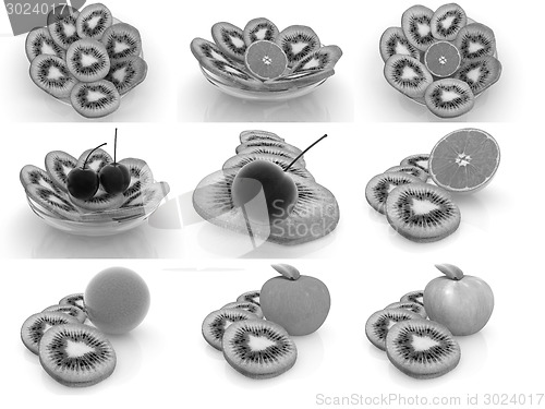 Image of Set of slices of kiwi
