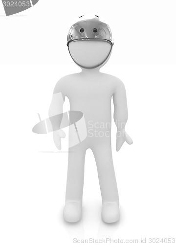 Image of 3d man in bicycle helmet 