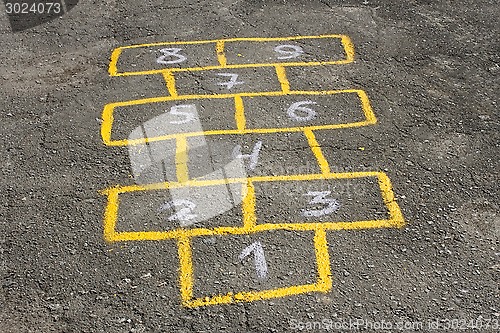 Image of Childish game hopscotch on asphalt