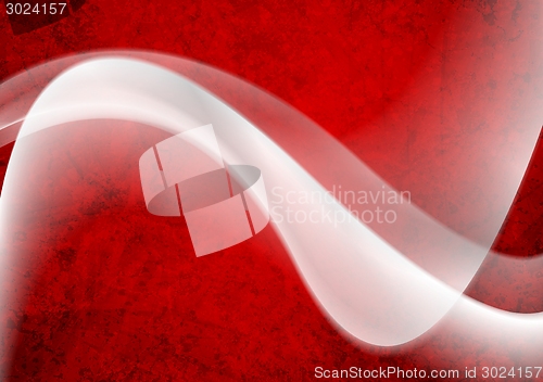 Image of White wave on red grunge background
