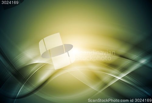 Image of Green blurred abstract vector waves
