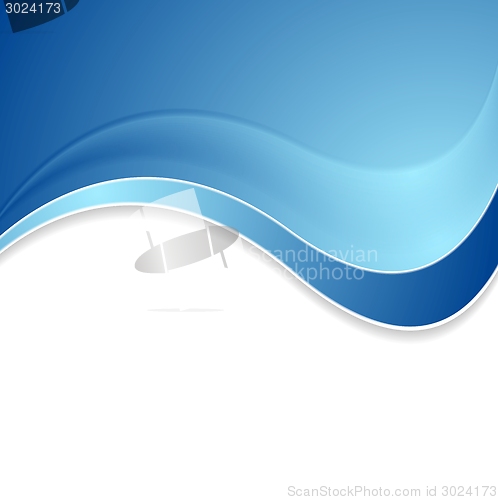 Image of Abstract blue shiny waves background