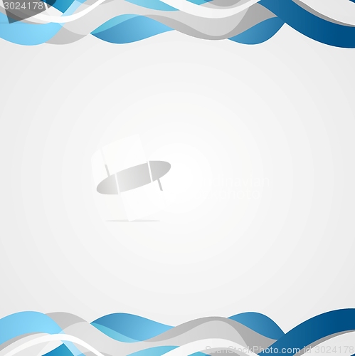 Image of Blue abstract waves vector background