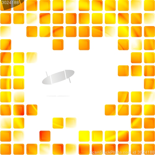 Image of Yellow tech squares on white background