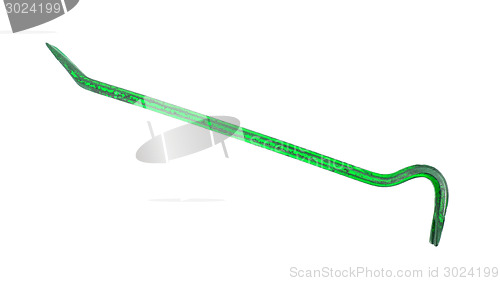 Image of Old green crowbar