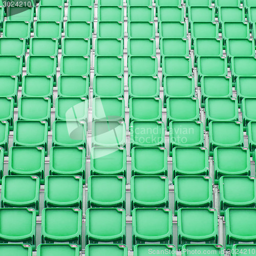 Image of Green seat in sport stadium