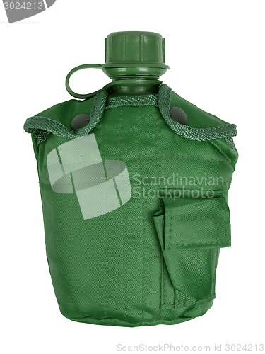 Image of Army water canteen isolated