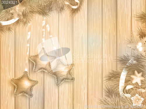 Image of Christmas decoration with fir branches. EPS 10