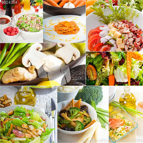 Image of salad collage composition nested on frame