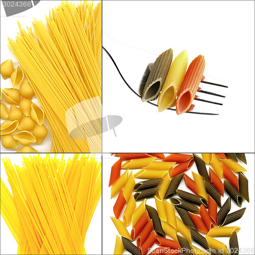 Image of various type of Italian pasta collage