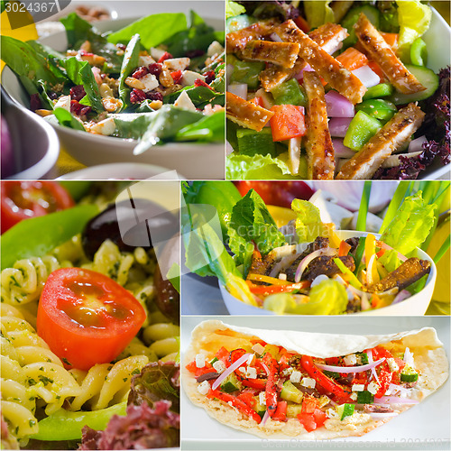 Image of salad collage composition nested on frame