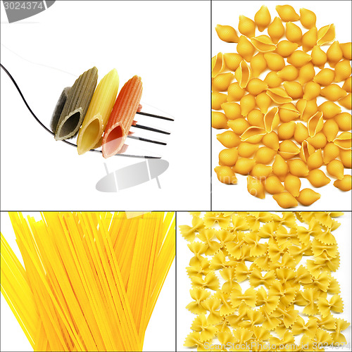 Image of various type of Italian pasta collage