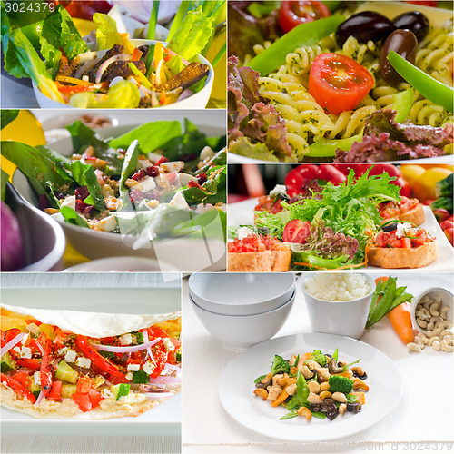 Image of salad collage composition nested on frame