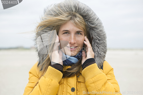 Image of Cold woman outside