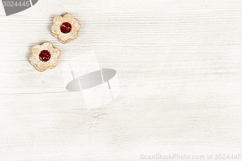 Image of white background with Linzer eyes