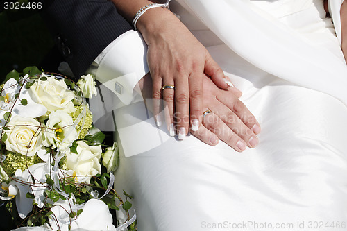 Image of wedding rings on hands