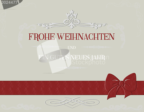 Image of frohe Weihnachten rote schleife