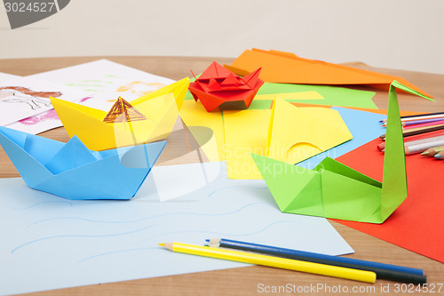 Image of fold colorful paper