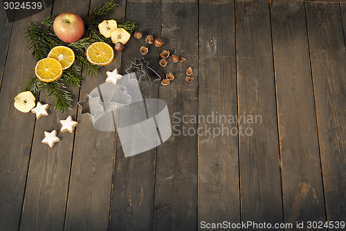 Image of Rustic Christmas baking background