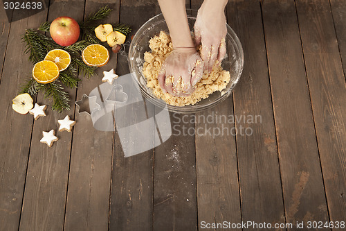 Image of Rustic Christmas baking background