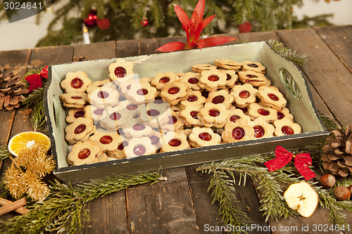 Image of biscuits and Christmas decoration