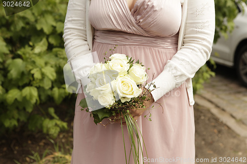 Image of Bride with bridal bouquet