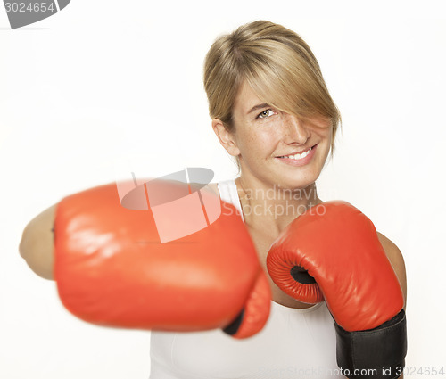 Image of Woman with boxing gloves