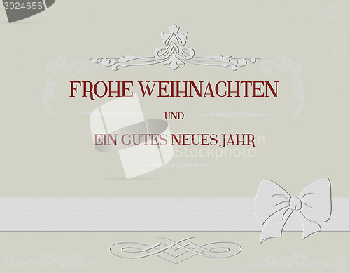 Image of frohe Weihnachten weiße schleife