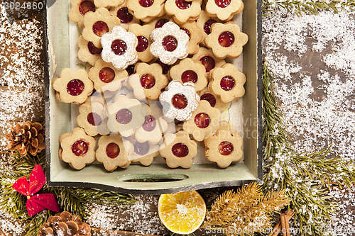Image of Christmas cookies with decorations
