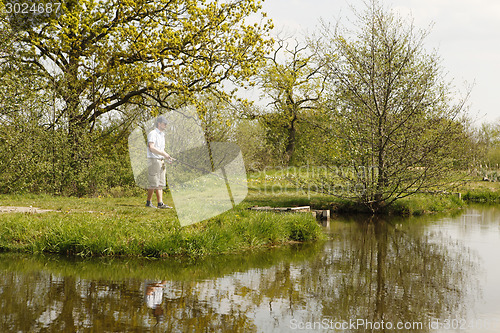 Image of Fishermen at a fishing pond