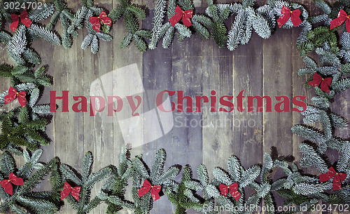 Image of wood background happy christmas