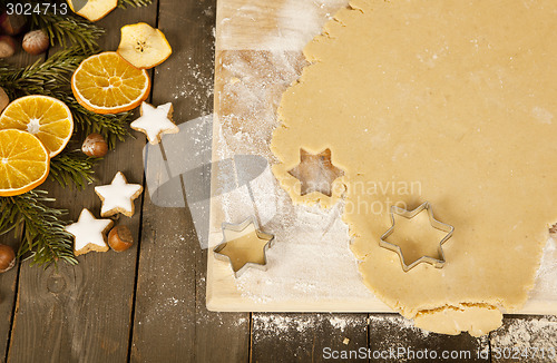 Image of Cut out christmas cookies stars