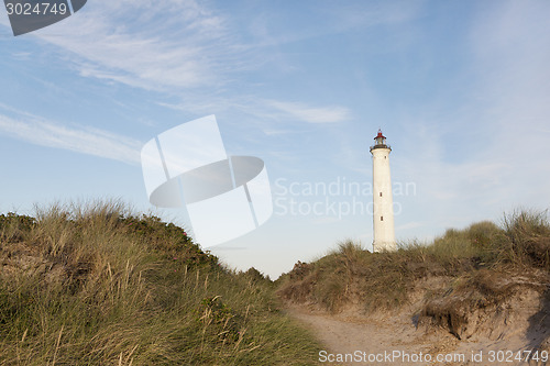 Image of white lighthouse dunes